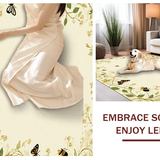 Ultra Soft Area Rug, Non Slip, Stain Resistant, Washable Area Rugs for Living Room, Bedroom, Serene Floral Fantasy Design(Beige)