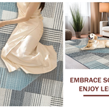 Ultra Soft Area Rug, Non Slip, Stain Resistant, Washable Area Rugs for Living Room, Bedroom, Sleek Contemporary Abstract Elements(Gray)