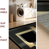 Ultra Soft Area Rug, Non Slip, Stain Resistant, Washable Area Rugs for Living Room, Bedroom, Dynamic Monochrome Geometric Shapes(Gold)