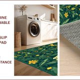 Ultra Soft Area Rug, Non Slip, Stain Resistant, Washable Area Rugs for Living Room, Bedroom, Whimsical Nature-Inspired Butterfly Motif(Green)