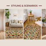 Ultra Soft Area Rug, Non Slip, Stain Resistant, Washable Area Rugs for Living Room, Bedroom, Distinctive Trellis Patterned Comfort(Brown)
