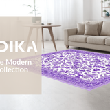 Ultra Soft Area Rug, Non Slip, Stain Resistant, Washable Area Rugs for Living Room, Bedroom, Artistic Soft Touch Abstract Design(Purple)