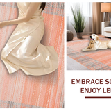 Ultra Soft Area Rug, Non Slip, Stain Resistant, Washable Area Rugs for Living Room, Bedroom, Elegant Soft Pink Diamond Motif(Orange)