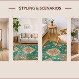 Ultra Soft Area Rug, Non Slip, Stain Resistant, Washable Area Rugs for Living Room, Bedroom, Vibrant Tribal Tapestry Aesthetic(Orange)