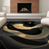 Ultra Soft Area Rug, Non Slip, Stain Resistant, Washable Area Rugs for Living Room, Bedroom, Sophisticated Metallic Minimalist Look(Gold)