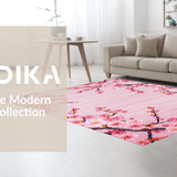 Ultra Soft Area Rug, Non Slip, Stain Resistant, Washable Area Rugs for Living Room, Bedroom, Elegant Pink Vintage Style(Pink)