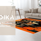 Ultra Soft Area Rug, Non Slip, Stain Resistant, Washable Area Rugs for Living Room, Bedroom, Vivid Warm Tones Animal Print(Orange)