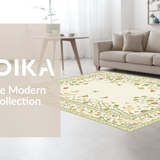 Ultra Soft Area Rug, Non Slip, Stain Resistant, Washable Area Rugs for Living Room, Bedroom, Elegant Earthy Insect Patterned Design(Ivory)