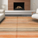 Ultra Soft Area Rug, Non Slip, Stain Resistant, Washable Area Rugs for Living Room, Bedroom, Rich Geometric Textured Statement Piece(Orange)
