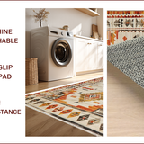 Ultra Soft Area Rug, Non Slip, Stain Resistant, Washable Area Rugs for Living Room, Bedroom, Rustic Earthy Tribal Design(Beige)