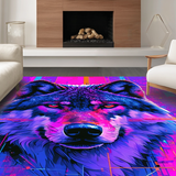 Ultra Soft Area Rug, Non Slip, Stain Resistant, Washable Area Rugs for Living Room, Bedroom, Vibrant Wildlife Art Deco Style(Purple)