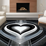 Ultra Soft Area Rug, Non Slip, Stain Resistant, Washable Area Rugs for Living Room, Bedroom, Rustic Vintage Affection Pattern(Black)