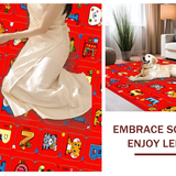 Ultra Soft Area Rug, Non Slip, Stain Resistant, Washable Area Rugs for Living Room, Bedroom, Interactive Colorful Animal Scene(Red)