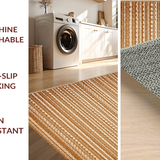 Ultra Soft Area Rug, Non Slip, Stain Resistant, Washable Area Rugs for Living Room, Bedroom, Vibrant Colorful Linear Arrangement(Brown)