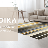 Ultra Soft Area Rug, Non Slip, Stain Resistant, Washable Area Rugs for Living Room, Bedroom, Artistic Textured Linear Design(Gold)