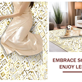 Ultra Soft Area Rug, Non Slip, Stain Resistant, Washable Area Rugs for Living Room, Bedroom, Vibrant Modern Symmetrical Patterns(White)