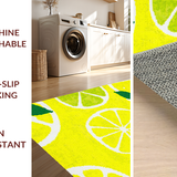 Ultra Soft Area Rug, Non Slip, Stain Resistant, Washable Area Rugs for Living Room, Bedroom, Fresh Lemon Motif Bath Accessory(Yellow)