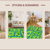 Ultra Soft Area Rug, Non Slip, Stain Resistant, Washable Area Rugs for Living Room, Bedroom, Interactive Colorful Children's Game Room Rug(Green)