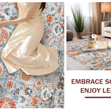 Ultra Soft Area Rug, Non Slip, Stain Resistant, Washable Area Rugs for Living Room, Bedroom, Vibrant Boho Abstract Theme(Gray)
