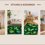 Ultra Soft Area Rug, Non Slip, Stain Resistant, Washable Area Rugs for Living Room, Bedroom, Modern Dark Green Insect Pattern Living Room Rug(Green)