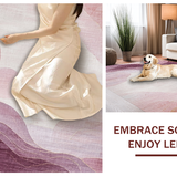 Ultra Soft Area Rug, Non Slip, Stain Resistant, Washable Area Rugs for Living Room, Bedroom, Dusty Rose Kawaii Plush Rug with Soft Mauve Swirls and Cozy Pink Tones(Purple)