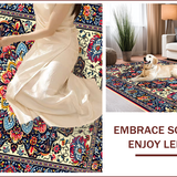 Ultra Soft Area Rug, Non Slip, Stain Resistant, Washable Area Rugs for Living Room, Bedroom, Eclectic Multicolor Living Room Area Rug Soft Plush(Red)