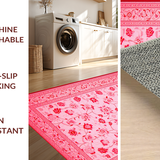 Ultra Soft Area Rug, Non Slip, Stain Resistant, Washable Area Rugs for Living Room, Bedroom, Soft Plush Floral Elegance(Pink)