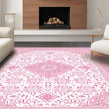 Ultra Soft Area Rug, Non Slip, Stain Resistant, Washable Area Rugs for Living Room, Bedroom, Soft Pink Geometric Pattern(Pink)