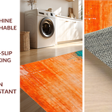 Ultra Soft Area Rug, Non Slip, Stain Resistant, Washable Area Rugs for Living Room, Bedroom, Artful Fluid Design with Vibrancy(Orange)