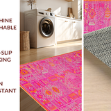 Stylish Eclectic Patterned Textile(Pink)
