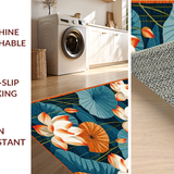 Ultra Soft Area Rug, Non Slip, Stain Resistant, Washable Area Rugs for Living Room, Bedroom, Sunny Tropical Garden Aesthetic(Orange)