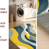 Ultra Soft Area Rug, Non Slip, Stain Resistant, Washable Area Rugs for Living Room, Bedroom, Elegant Distressed Geometric Aesthetic(Yellow)