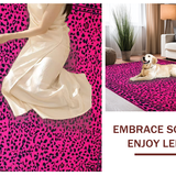 Ultra Soft Area Rug, Non Slip, Stain Resistant, Washable Area Rugs for Living Room, Bedroom, Striking Contemporary Animal Print(Pink)
