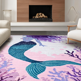 Ultra Soft Area Rug, Non Slip, Stain Resistant, Washable Area Rugs for Living Room, Bedroom, Serene Aquatic Gradient Composition(Purple)