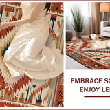 Ultra Soft Area Rug, Non Slip, Stain Resistant, Washable Area Rugs for Living Room, Bedroom, Cultural Heritage Abstract Patterns(Red)