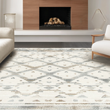 Ultra Soft Area Rug, Non Slip, Stain Resistant, Washable Area Rugs for Living Room, Bedroom, Rustic Southwestern Geometric Flair(Gray)