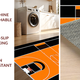 Ultra Soft Area Rug, Non Slip, Stain Resistant, Washable Area Rugs for Living Room, Bedroom, Playful Court Lines Design(Orange)