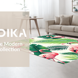 Ultra Soft Area Rug, Non Slip, Stain Resistant, Washable Area Rugs for Living Room, Bedroom, Chic Coastal Flamingo Print Style(White)