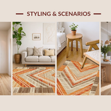 Ultra Soft Area Rug, Non Slip, Stain Resistant, Washable Area Rugs for Living Room, Bedroom, Elegant Modern Abstract Pattern(Orange)