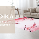 Ultra Soft Area Rug, Non Slip, Stain Resistant, Washable Area Rugs for Living Room, Bedroom, Sakura Floral Watercolor Aesthetic(Pink)