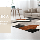 Ultra Soft Area Rug, Non Slip, Stain Resistant, Washable Area Rugs for Living Room, Bedroom, Soft Neutral Organic Motif(Gray)