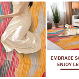 Ultra Soft Area Rug, Non Slip, Stain Resistant, Washable Area Rugs for Living Room, Bedroom, Elegant Reversible Striped Design(Yellow)
