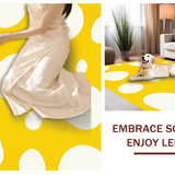 Ultra Soft Area Rug, Non Slip, Stain Resistant, Washable Area Rugs for Living Room, Bedroom, Vibrant Yellow Abstract Design(Yellow)