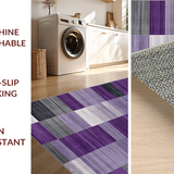 Ultra Soft Area Rug, Non Slip, Stain Resistant, Washable Area Rugs for Living Room, Bedroom, Stylish Monochrome Abstract Elements(Purple)