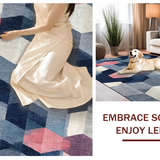 Ultra Soft Area Rug, Non Slip, Stain Resistant, Washable Area Rugs for Living Room, Bedroom, Versatile Foldable Easy-Clean Eco-Friendly Home Décor Accent Piece(Blue)