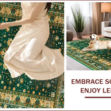 Ultra Soft Area Rug, Non Slip, Stain Resistant, Washable Area Rugs for Living Room, Bedroom, Velvet Embroidered Islamic Prayer(Green)