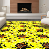 Ultra Soft Area Rug, Non Slip, Stain Resistant, Washable Area Rugs for Living Room, Bedroom, Charming Earthy Floral Arrangement(Yellow)