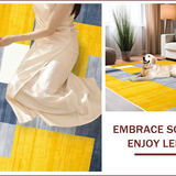 Ultra Soft Area Rug, Non Slip, Stain Resistant, Washable Area Rugs for Living Room, Bedroom, Chic Contemporary Lattice Design(Yellow)