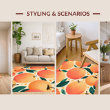 Ultra Soft Area Rug, Non Slip, Stain Resistant, Washable Area Rugs for Living Room, Bedroom, Playful Modern Peach Aesthetic Charm(Orange)
