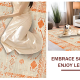 Ultra Soft Area Rug, Non Slip, Stain Resistant, Washable Area Rugs for Living Room, Bedroom, Contemporary Southwest Cultural Touch(Orange)